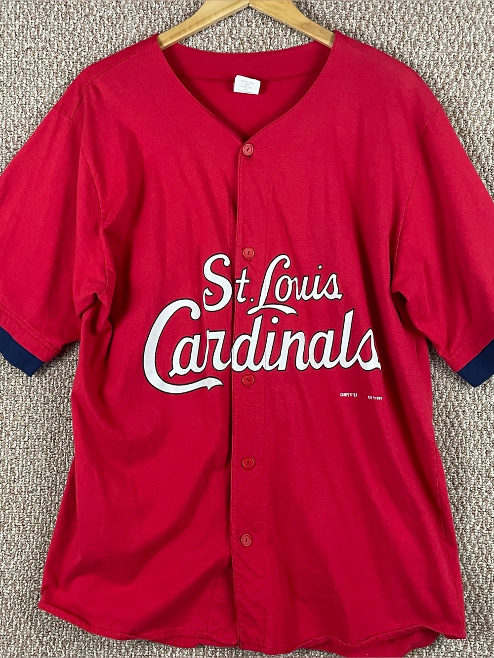 Vintage 90s St Louis Cardinals Jersey Men’s XL Baseball Made In USA MLB T468